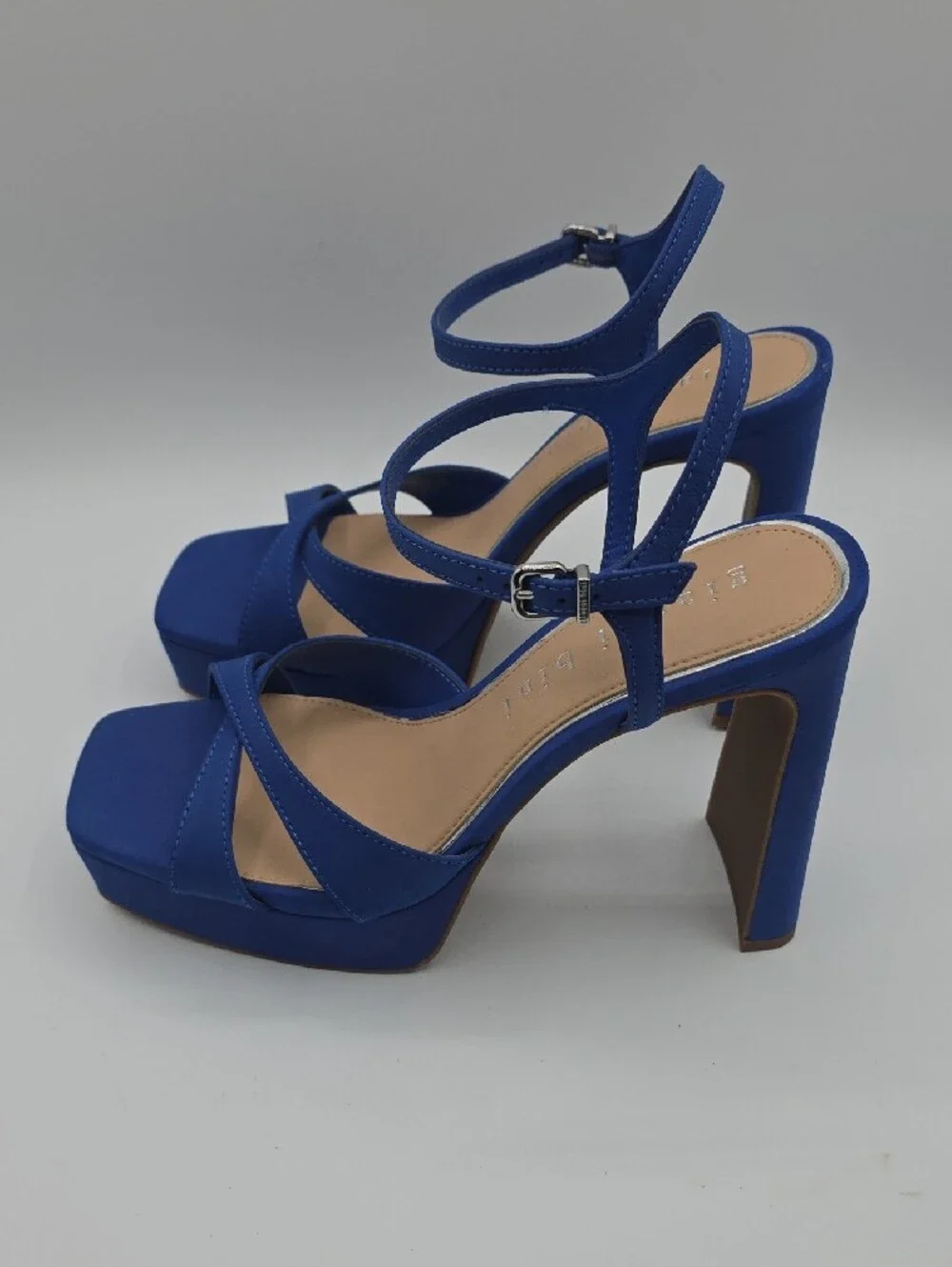 Gianni Bini Royal Blue Strappy Block Platform Heel Sandal